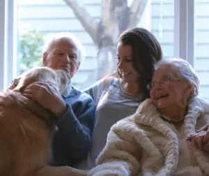 Montana, grandpa and grandma share a sweet moment. They're the reason she chose Gerontology.